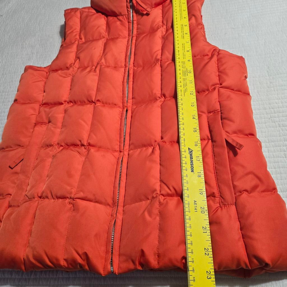 Women's GAP Down Orange Puffer Vest S EUC - Picture 2 of 11